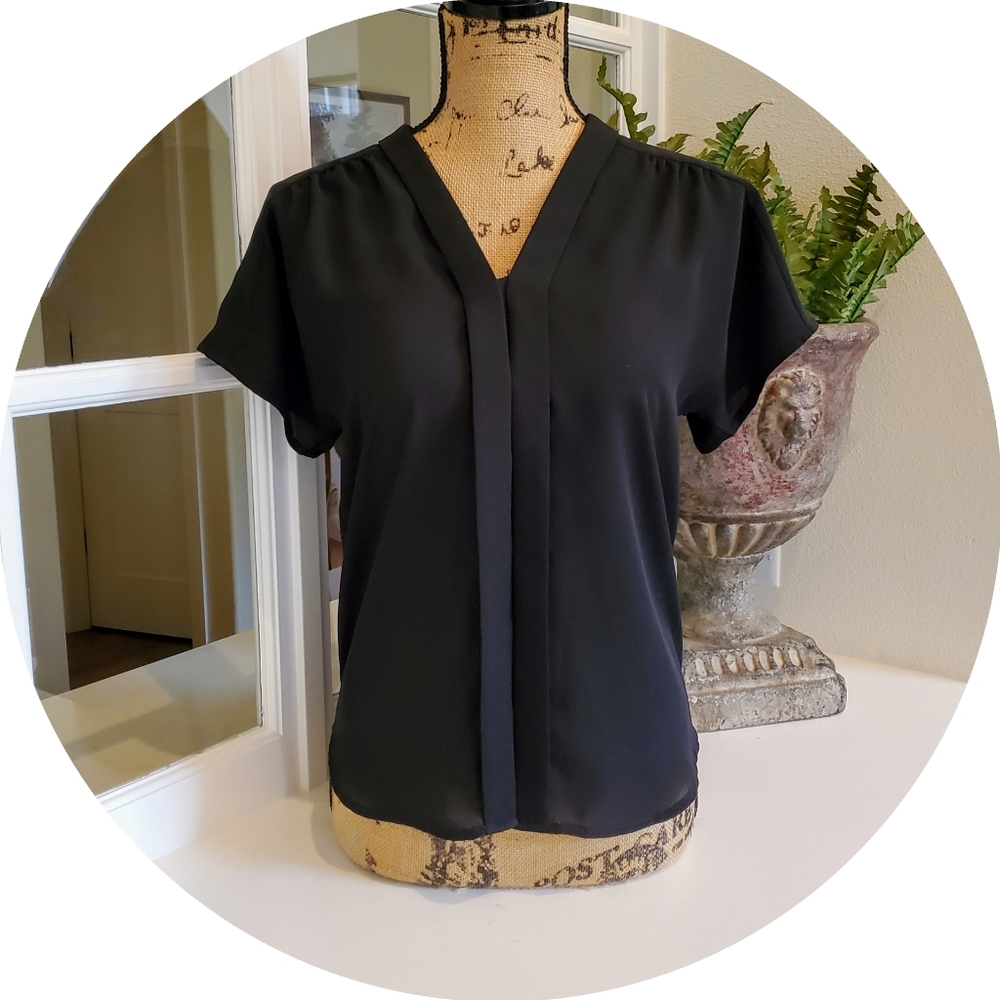 Express Black V-Neck Blouse
